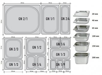 Гастроемкость 1/4 H=6,5 см L=26,5 см B=16,2 см ProHotel