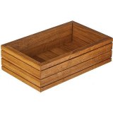 Ящик для подачи прямоугольный с бортом дуб H=7.5, L=26.5/16.2 см PPwood 4090934