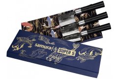 Набор 3 кухонных ножа "Samura Super 5" (23, 43, 95), гвоздичное масло, салфетка SP5-0220C/K