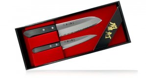 Набор из 2-х кухонных ножей Fuji Cutlery Tojuro (универсальный и сантоку) рукоять термопластик TJ-GIFTSET-A