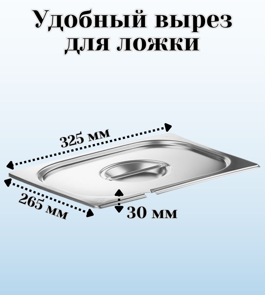 Гастроемкость GN 1/2 х 100 мм с крышкой с вырезом ULMI 2 штуки
