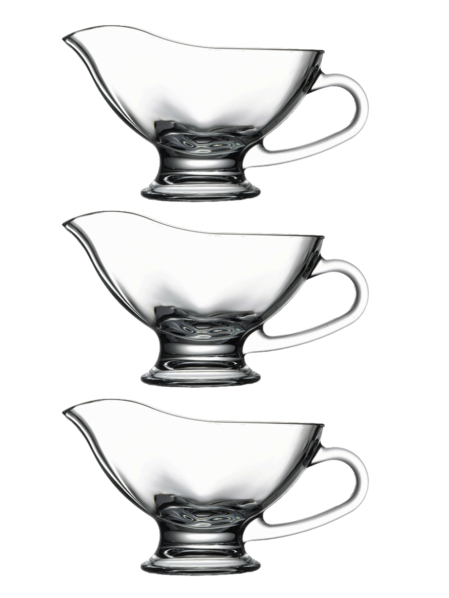 Соусник стеклянный 250 мл с носиком, набор 3 шт «Бэйсик» Pasabahce - Бор