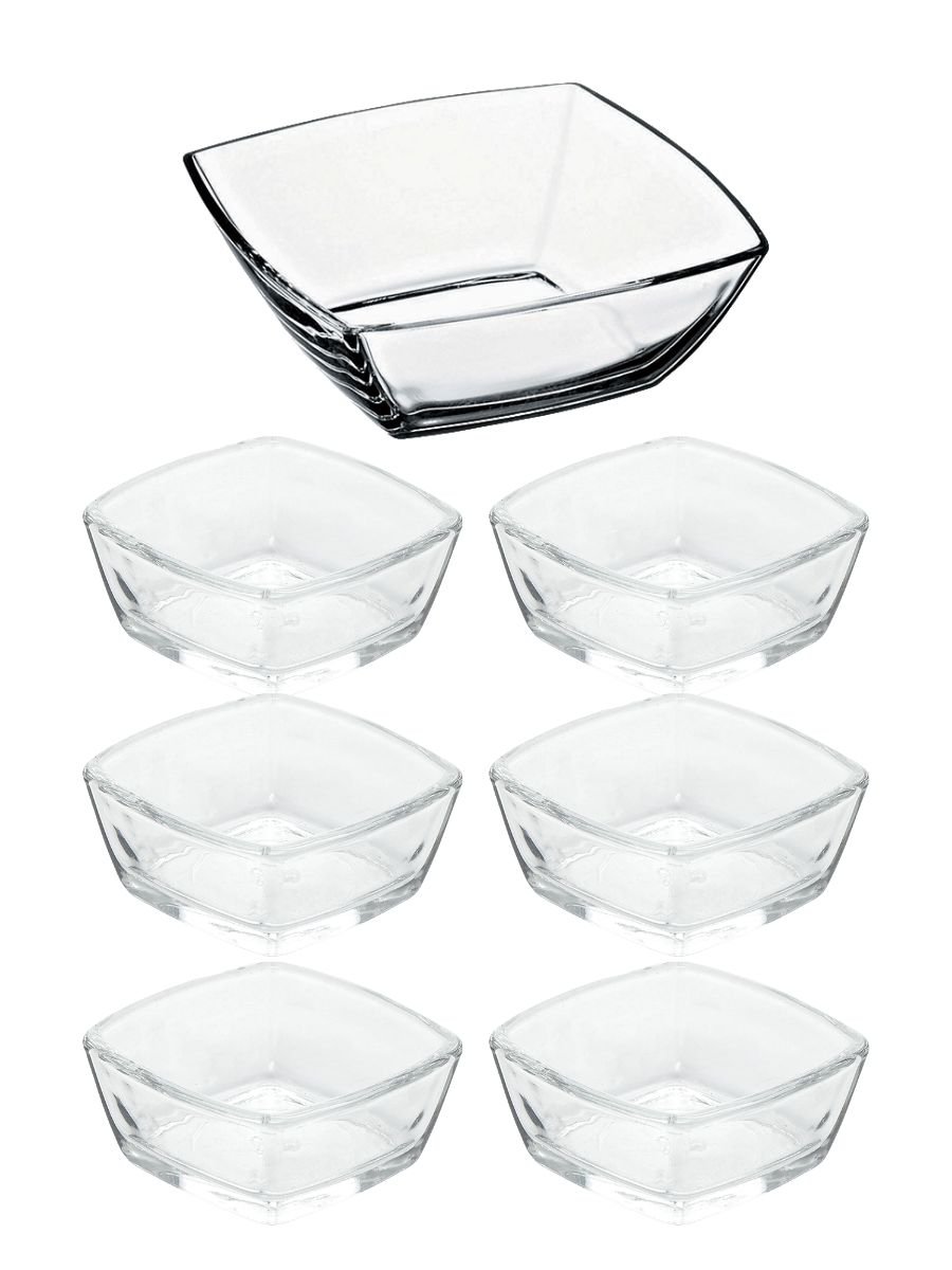 Салатник стеклянный «Токио» 57 мл, 500 мл, набор 7 шт Pasabahce Бор