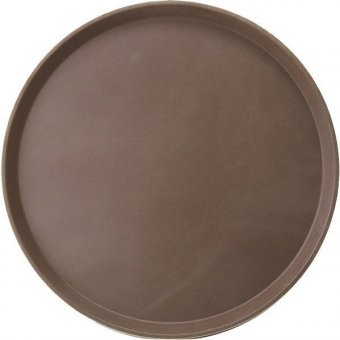Поднос круглый прорезиненный d=35.6 см коричневый ProHotel bar 4080631