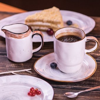 Тарелка мелкая «Пастораль» L=27 см оранжевая KunstWerk 3012393