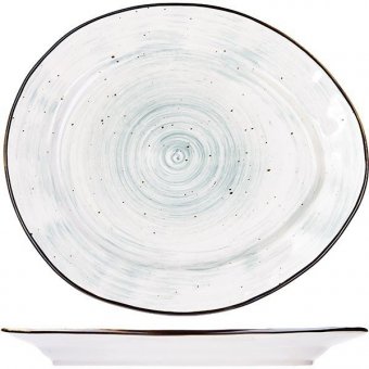 Тарелка мелкая «Пастораль» 27х23 см зеленая KunstWerk 3012394