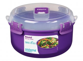 Контейнер круглый фиолетовый 915 мл Microwave Sistema 21113
