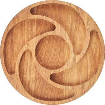 Менажница круглая 5 секций PPwood дуб D=30 см 3023853