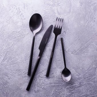 Нож столовый 22 см «Саппоро бэйсик» черный матовый KunstWerk 3112789