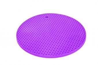 Силиконовая подставка под горячее 18см, фиолетовая TK 0445