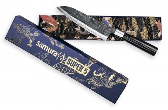 Набор нож сантоку L=182 мм Samura Super 5, гвоздичное масло, салфетка SP5-0095C/K
