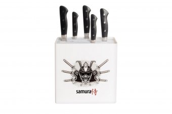 Подставка пластиковая универсальная для ножей Samura 230x225x82 мм (белая, самурай) KBH-101S1/K