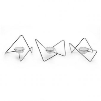Набор из 3-х подсвечников tri-angular loop хром  TRI001
