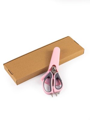 Кухонные ножницы в чехле на магните М37А, серые с розовым