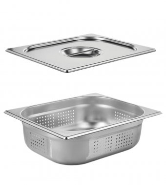 Гастроемкость перфорированная с крышкой (1/2) H=100 мм L=325 мм B=265 мм, ProHotel