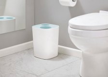 Контейнер мусорный split™ для ванной комнаты, бело-голубой арт. 70505